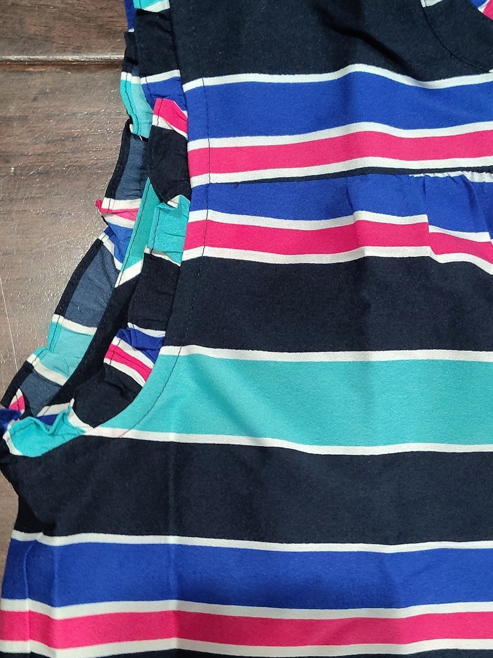 Tommy Hilfiger Navy, Teal & Pink Striped Blouse - Picture 3 of 10